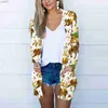 Women's Sweaters Women's Christmas Long Sle Open Front Cardigan Navidad Element Printed Top Lightweight Oversized Printed Thin Coat SweaterL231107