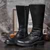 Stiefel Britische Motorrad Männer High Top Lederschuhe Herbst und Winter Reißverschluss Dicke Sohlen Herren Arbeitsflut