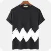 Herren T-Shirts Patchwork-Hemd Einfaches T-Shirt Gestreifter Druck Kurzarm-Sweatshirt Sommer-Baumwollpullover Tops Übergroße atmungsaktive T-Shirts 230407