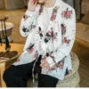 Ropa étnica Original Estilo chino Impreso Hanfu Top Cardigan Pintura Retro Tang Traje Chaqueta