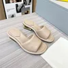 Designer Damen Hausschuhe Echtes Leder Mode All-in-One Hotel Mittelabsatz Bequeme weiche Tow Superweiche Lammfell-Sandalen mit Box Große Größe 35-42