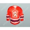 Anpassad Tjeckoslovakien National Team 11 Orange Hockey Jersey Top Stitched S-M-L-XL-XXL-3XL-4XL-5XL-6XL