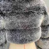 Damesbont faux fur hjqjljls 2022 Nieuwe aankomst Hoge kwaliteit vrouwen schattig bont jas vrouw met lange mouwen pluizige korte faux bontjas met fuzzy cozy van kap T231107