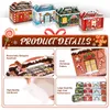 Décorations de Noël Boîtes de friandises Plaid Santa Elf Bonhomme de neige Elk Pain d'épice Carton Présent Candy Cookie avec poignées Holiday Par Ot5Sk