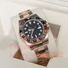 Erkek İzle Otomatik Mekanik 40mm 904L Çelik 126710 Mavi Siyah Alaşım Çerçevesi GMT Takvim Safir Cam Süper Watchet Luxe Hediye