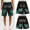 Trendig 24 Palm Angel Coconut Tree Skeleton Flame Letter Tryckt avslappnade shorts för män och kvinnor strandbyxor