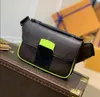 7A Gürteltaschen aus echtem Leder, S-Lock-Umhängetasche, Bauchtasche, Designer-Fanny-Pack, Umhängetasche, Umhängetasche, Luxus-Handtasche für Herren und Damen, Makassar-Quadrat-Geldbörsen, schwarze Farbe