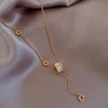 Roman Titanium Steel Pendant Neckor for Women Gold Silver Color Chain Engelska bokstäver Charm smycken grossist YMN085