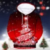 Moletom com capuz masculino Papai Noel camisa com capuz moletom 3D árvore de Natal estampado moletom grande com capuz roupas masculinas festa fofa pulôver tops vestuárioL231107