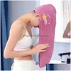 Towel Women Girls Magic Microfiber Shower Cap Bath Hats For Dry Hair Caps Quick Drying Soft Lady Turban Head Drop Delivery Dhibm