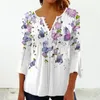 Kvinnors blusar Lady Summer Top Plus Size T-shirt fjärilar mönster