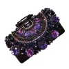 Designer classic women's dinner bag high-quality solid color real silk diamond-encrusted square buckle banquet chain love envelope bag hostess dinner hand bag