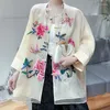 Vêtements ethniques haut de gamme printemps été haut chinois Tang tenue rétro broderie élégante dame chemisier en soie femme S-XXL