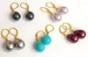 Boucles d'oreilles pendantes 5 paires/lot 12x16mm, boucles d'oreilles gris violet bleu noir, goutte d'eau, coquille naturelle des mers du sud, perle, couleur or, crochet