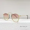 Occhiali da sole 2023 ovali piccole donne designer di marca cerchio gradiente UV400 occhiali da sole montatura in metallo femminile catena per occhiali cool