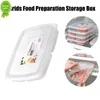 New 4 Grids Food Preparation Storage Box Compartment Refrigerator Freezer Organizers Sub-Packed Meat Onion Ginger Dishes Crisper