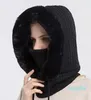 Women Winter One-piece Windproof Hat Mixed Infinity Scarf Patchwork Hood Warm Cap