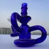 Bunte Bongs Recycler Dab Rig Dickes Rauchen Wasserpfeife 14 mm Joint Bowl Glasbong Günstige Glaswasserbongs Bojenbasis Bong