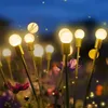 芝生ランプソーラーLEDライトアウトドアガーデン装飾防水ランドスケープライト花火ホタル庭光芝生の庭の装飾ソーラーライトP230406