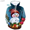 Moletons masculinos Moletons 3D Papai Noel Impressão Hoodies Feliz Natal Árvore Xmas Boneco de Neve Pulôveres Gráficos Moda Crianças Presentes Moletom Feminino MoletonsL231107