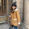 Women's Fur Hooded Lamb Wool Coat 2023 Autumn Winter Sheepskin Suede Parka Thicken Cardigan Motorcycle Leather Jacket