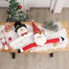 Decorações de natal bonito abraços a árvore boneca braço longo papai noel boneco de neve topper ornamento decoração de natal ano festivo festa suprimentos