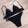 Kadın Mayo Monokini Hawaii Bandaj Spor Seksi Kadın Bikini Seti Push-Up Yastıklı Sütyen Mayo Plaj Giyim Havuz Yüzme