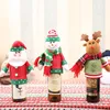 Décorations de Noël Santa Claus Snowman Wine Bottle Cover Dîner de table de Noël DÉCOR DE TABLE DE TABLE IC893714