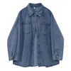 Blouses pour femmes Veste en jean rétro Printemps Automne Lâche Chemise à manches longues Haut Chemisier 2023 Luxe Designer Mode Cardigan Femme