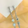 Mädchen Frauen Charmante Ohrringe 925 Sterling Silber Bling Moissanite Ohrringe Ohrstecker für Mädchen Frauen Schönes Geschenk