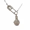 Pendanthalsband grossist Vivi West Full Drill Saturn Pin Necklace Clavicle Gold Chain Designer smyckekedjor Lyx för män Womens Bijoux Cjewelers