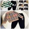 Children's designer sets spring and autumn men and women children's baby sweater sweater sweatpants casual fashion high-end brand sets foreign trade all match B06