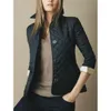 Mode Frauen Stepp Diamant Jacken Anzug Brit Jacke Designer Einreiher London Slim Mantel Langarm Damen Plaid Outw L