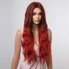 Perruques synthétiques Easihair longue vague de corps perruque synthétique brun pour gagner rouge ombre cheveux naturels pour les femmes Cosplay fête fibre résistante à la chaleur 230227