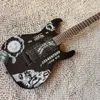 KH-2 Ouija White Kirk Hammett Signature Tête inversée pour guitare électrique, Floyd Rose Tremolo Bridge, Matériel noir, En stock, Expédier rapidement