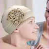 Etniska kläder kvinnliga turban mjuk blomma beanie för patientens håravfall kemo kepsar cancer huvudbonad kvinnor elastiska huvudomslag