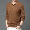 Mens Designer Polo Sweater Thick High Neck Warm lapel Pullover Slim Knit Knitting Jumpers Small Brand Cotton Sweatshirt Asian size L-4XL