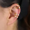 Dangle Earrings 1 Piece Simple Cute Clip On Earring No Pierced 2 Layers Ear Cuff Gold Color Dainty Jewelry For Women Wedding Gift