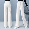 Calças femininas cintura alta veludo casual calças largas perna oversize y2k estilo coreia do sul roupas coreanas dongdaemun 2023 mulheres