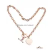 Pendant Necklaces Est Design Chunky O T Chains Heart Charms Pendants Necklace Titanium Steel Excellent Quality Collar Drop Delivery J Dhb4F