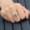 Wedding Rings Charm Lady Fashion Square Blue Zirkon verlovingsring Cocktail Party Finger Dress Accessories Bridal Dazzling Gift Edwi22