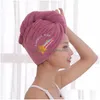 Towel Women Girls Magic Microfiber Shower Cap Bath Hats For Dry Hair Caps Quick Drying Soft Lady Turban Head Drop Delivery Dhibm