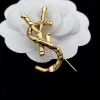 Luxury Designer Pins Brooches Women Men Gold Letter Y Brooch Pin For Mens Womens Bamboo Texture Party Anniversary Specifications 2304074PE