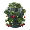 プランターポットガーデン植栽バッグStberry Grow 3L Mtimouth Vertical Flower Herb Herb Tomato Planter Bag