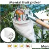 Autres fournitures de jardin Cueilleur de fruits en métal Verger Jardinage Pomme Pêche High Tree Cueillette Outils Catcher Collector S Dhugf