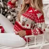 Suéteres de mujer Look navideño 2023 Nuevo invierno Mujeres Suéteres de Navidad Casual Suave Cuello redondo Prendas de punto largas Jerséis gruesos cálidos Jersey Top FemmeL231107