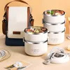 Bento Boxes Adult Lunch Box Multi-Layer Bento Box roestvrij staal draagbare student lunchbox grote capaciteit werk isolatiekast 230407