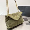 Französischer Damen-Denim Lila Peffer Gesteppte Taschen Vinatge Chevron-Linie Weiche Wolke Designer-Geldbörse Goldmetallkette Crossbody-Schulter Luxus-Jumbo-Handtaschen 30X19CM