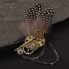 Pinos Broches Broche Vintage Steampunk Feather Breastpin Acessórios Q231107