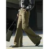 Damenhose, Armeegrün, Cargo-Flare-Hose, Schwarz, Winter, Straße, niedrige Taille, schmale Passform, elastisch